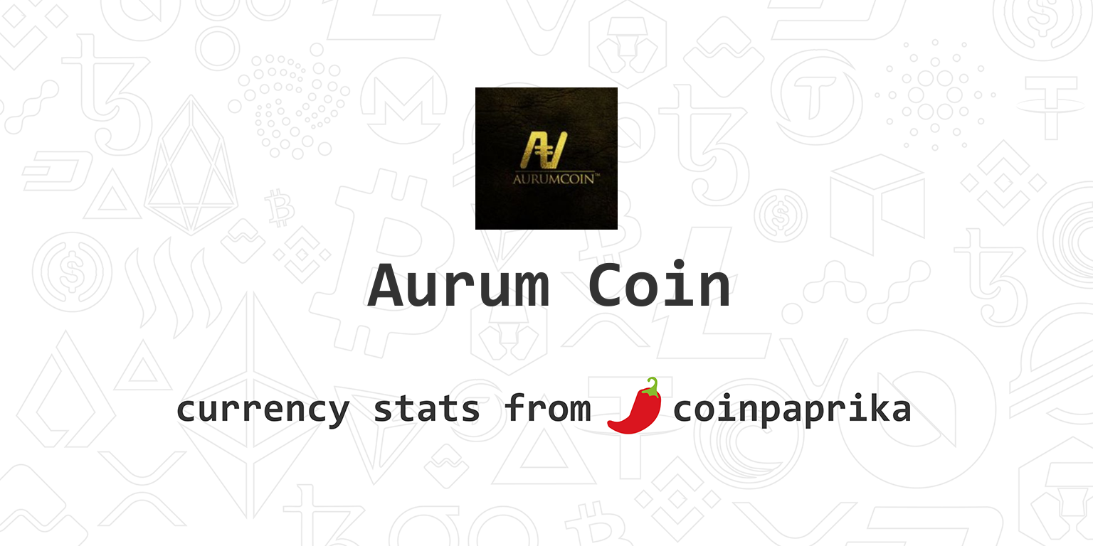 Aurum Coin (AU) Price, Charts, Market Cap, Markets ...