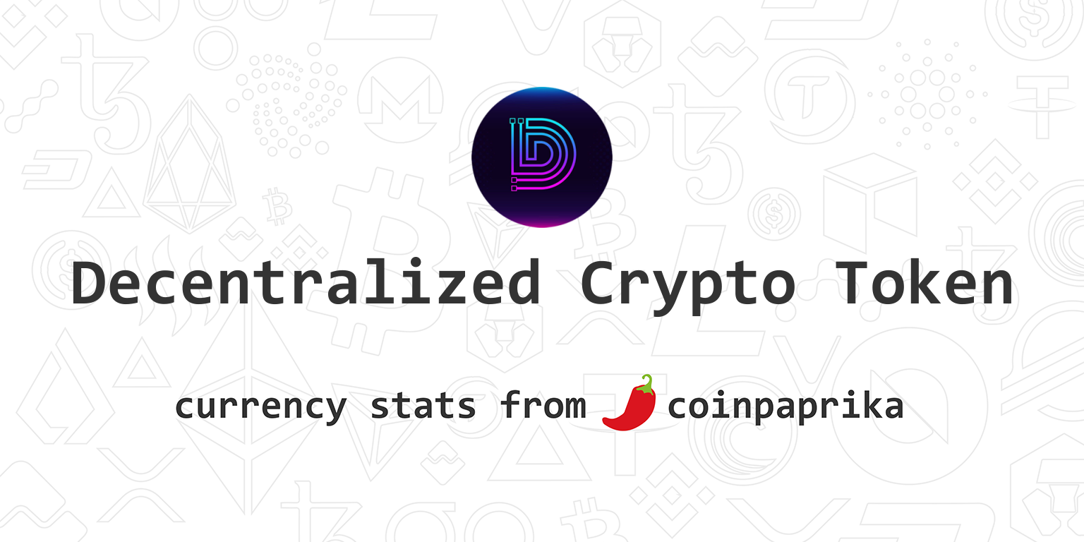 Decentralized Crypto Token (DCTO) Price, Charts, Market ...