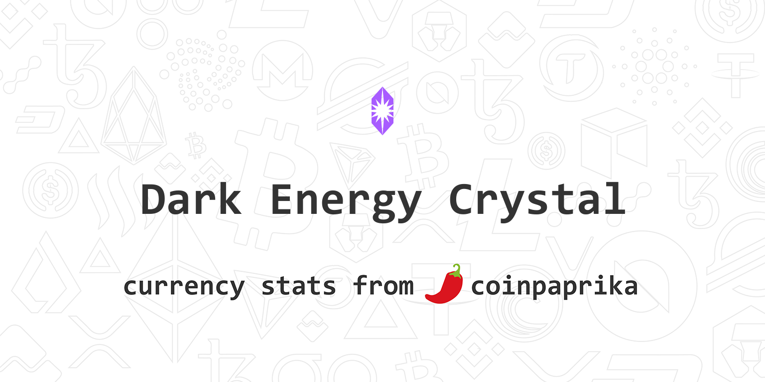 Dark Energy Crystal (DEC) Price, Charts, Market Cap ...