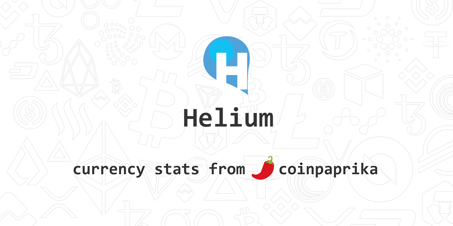 Helium (HLM) Price, Charts, Market Cap, Markets, Exchanges ...
