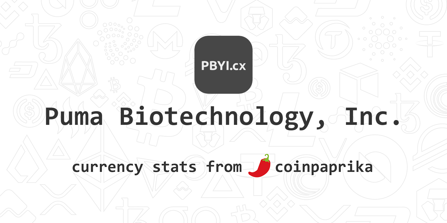 Puma Biotechnology, Inc. (PBYI) Price, Charts, Market Cap, Markets