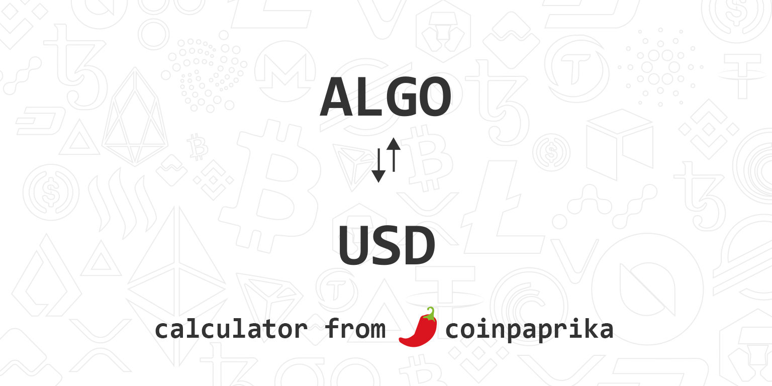 valor Pino fusión ALGO to USD Calculator | Convert Algorand to US Dollars | Over 2500  currencies | Coinpaprika