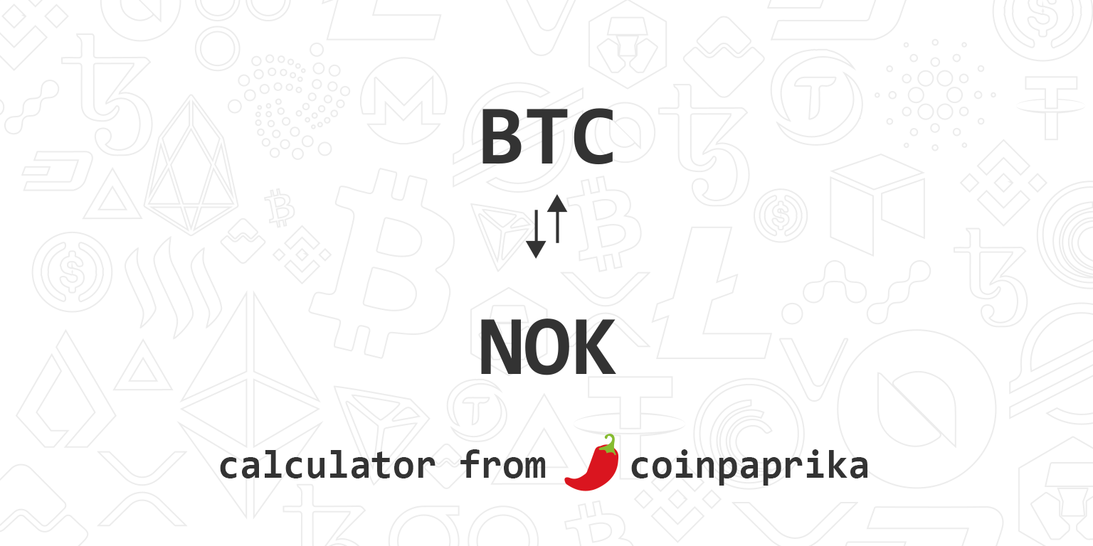 Bitcoin / coroană norvegiană Convertor valutar | BTC NOK | Exc Rates
