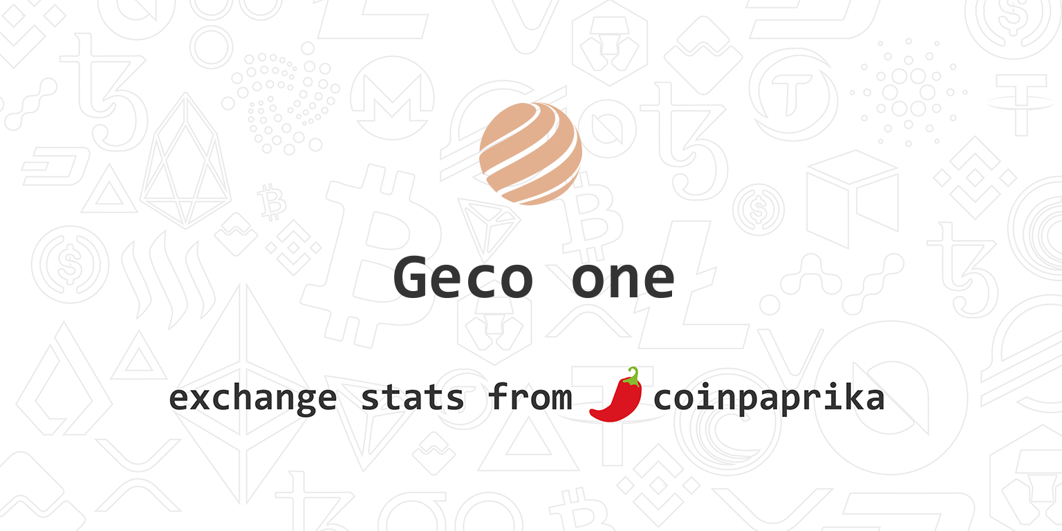 Geco one Exchange Statistics | Geco one Volume, Markets ...