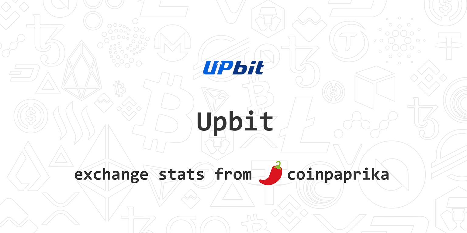 Upbit Exchange Statistics | Upbit Volume, Markets ...
