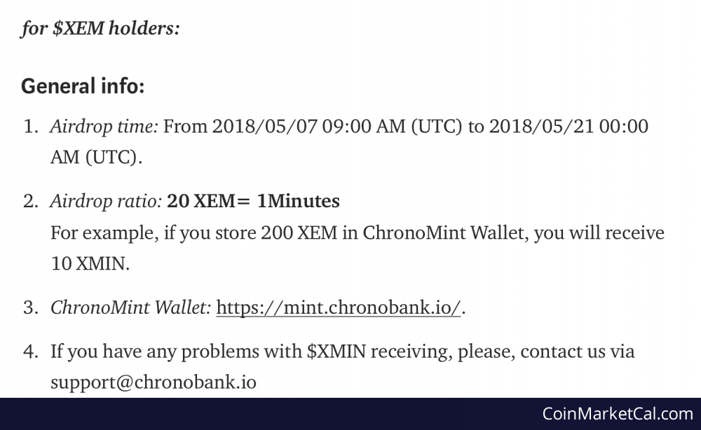 XMIN Airdrop (End) image