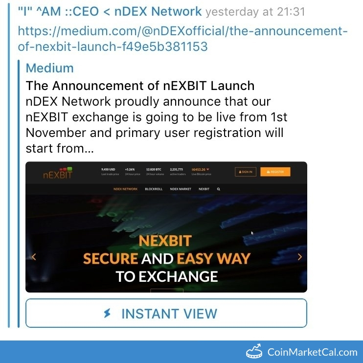 NEXBIT Exchange Launch image
