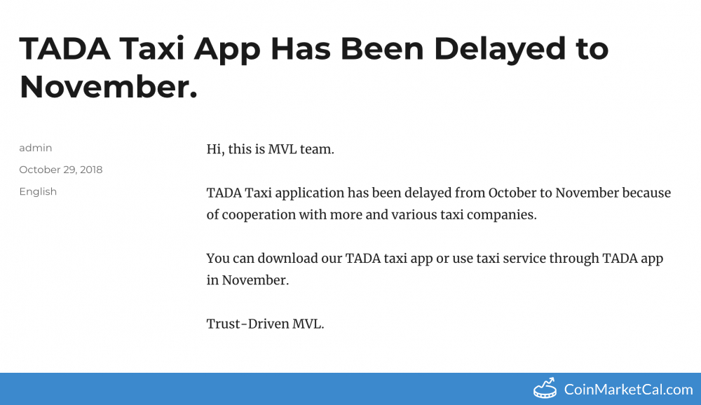 TADA Taxi App Launch image