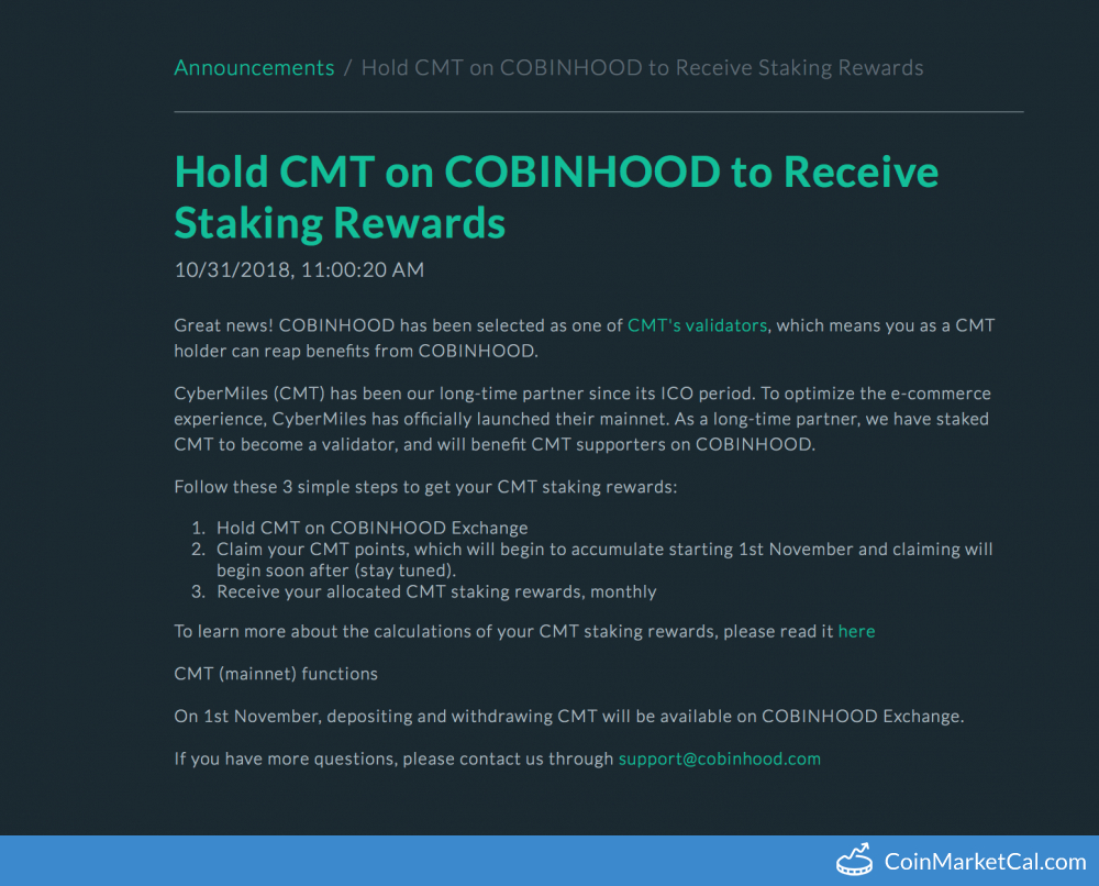 COBINHOOD CMT Staking image