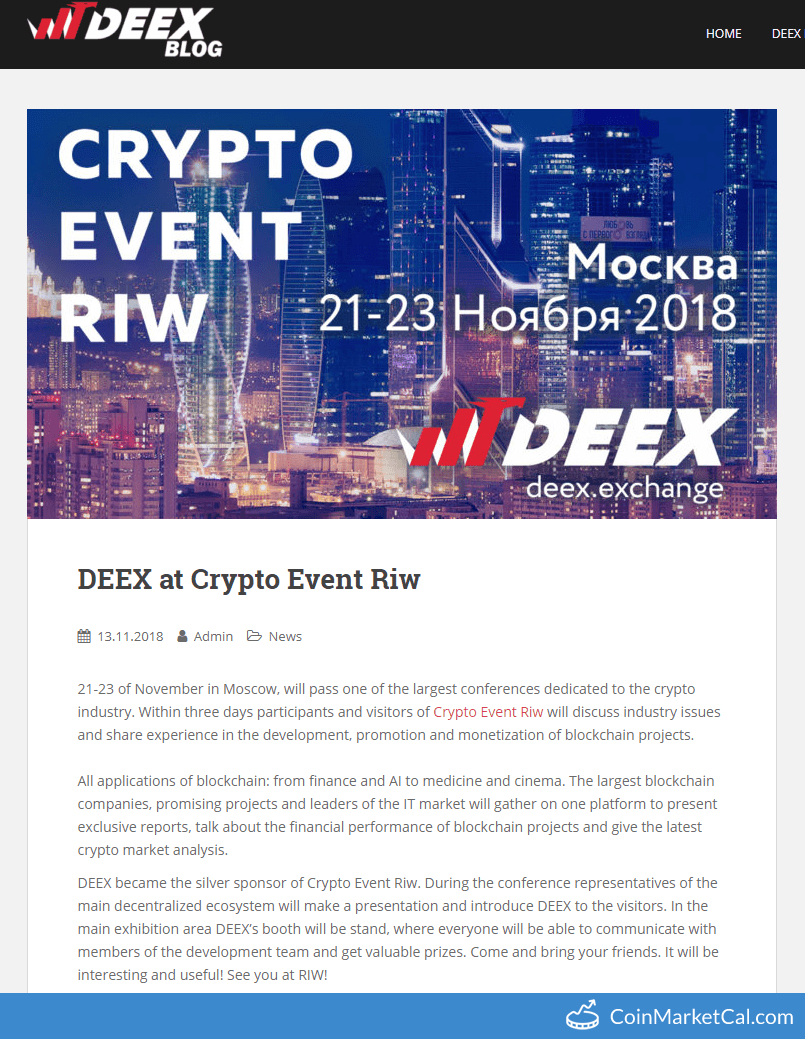 DEEX At Сrypto Event RIW image