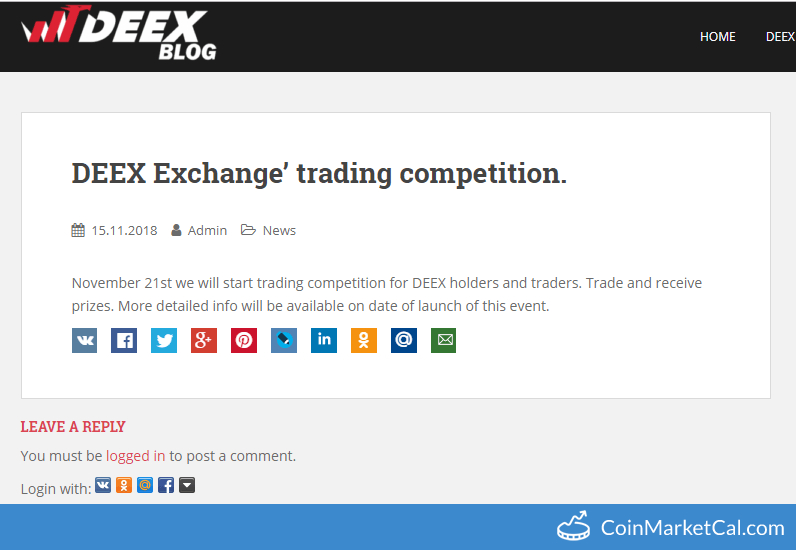 DEEX Exchange Trading Competition image
