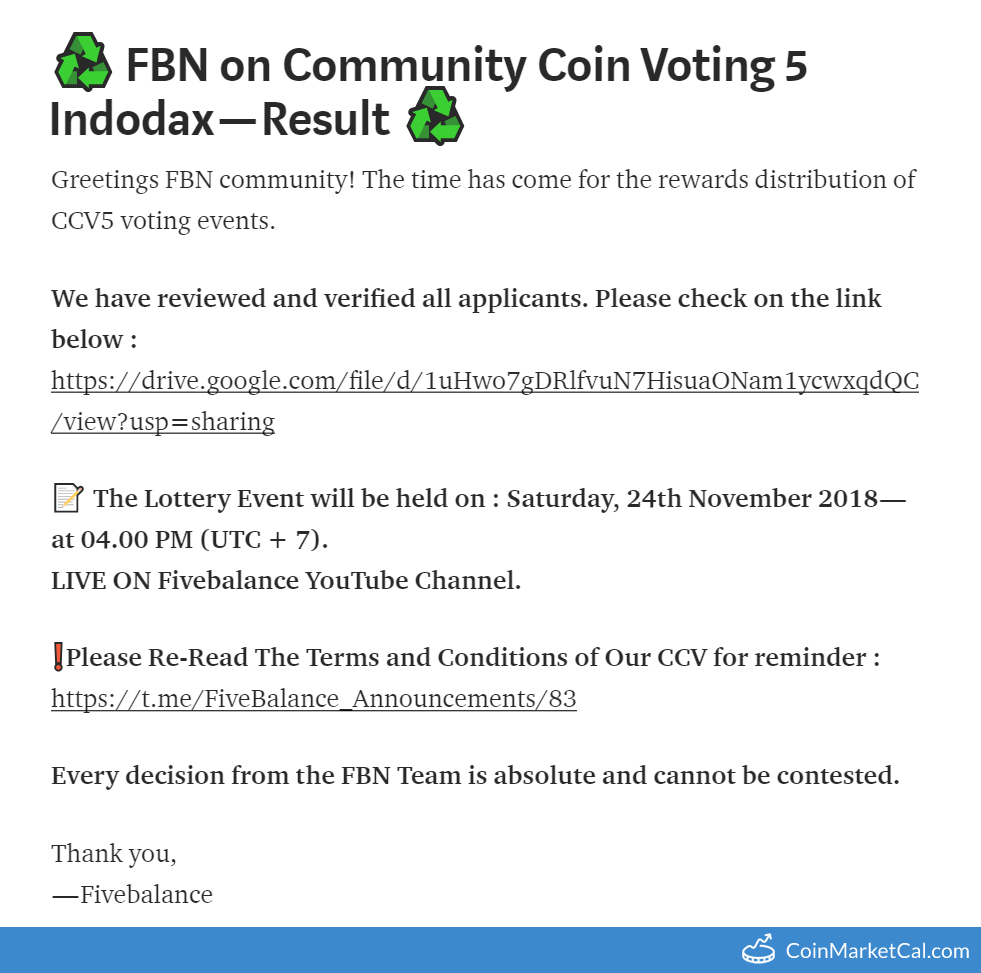 Community Coin Voting Event Reward Distribution image