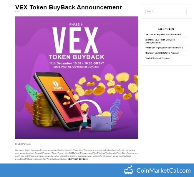 VEX Token BuyBack image