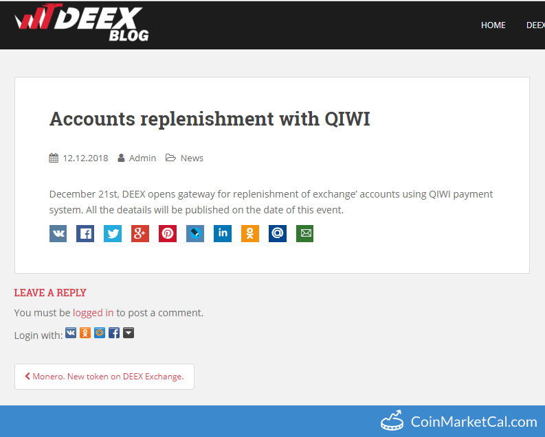 DEEX QIWI Payment System image