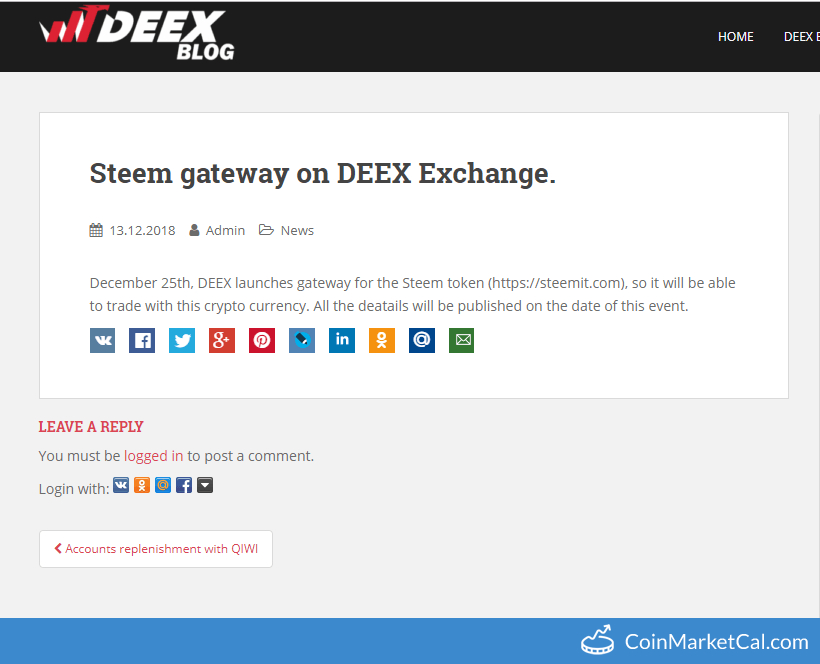 Steem Token on Deex image