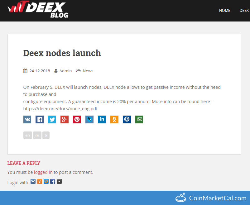 Deex Nodes Launch image