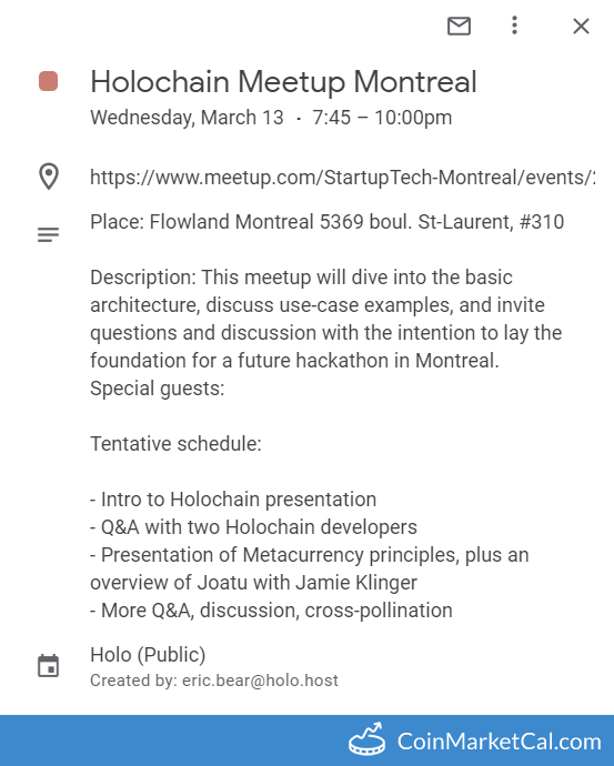 Holochain Meetup Montreal image