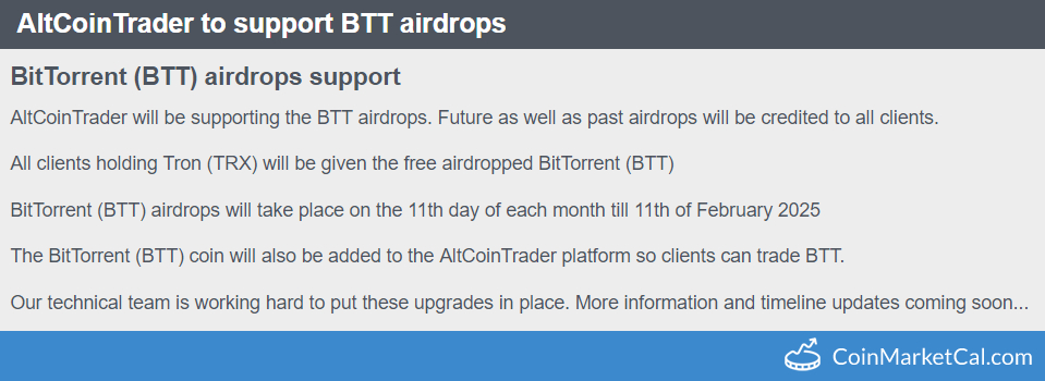 AltCoinTrader BTT Support image