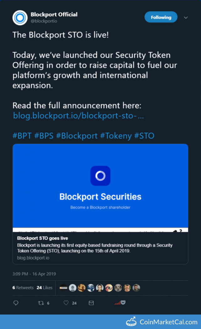 Blockport STO Launch image