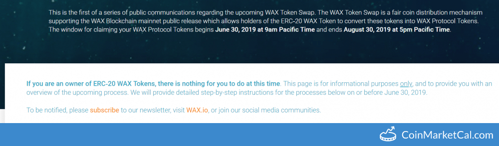 WAX Token Swap Ends image