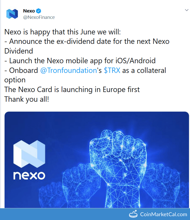 Nexo Card Europe Launch image