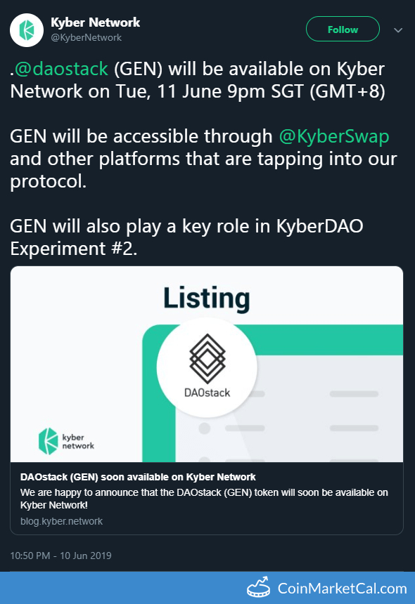 Kyber Network Listing image