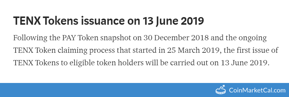 TENX Tokens Issuance image