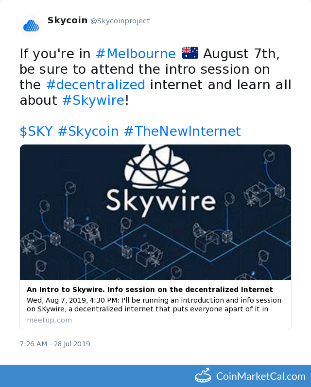 Melbourne Meetup Skycoin Event Coinpaprika