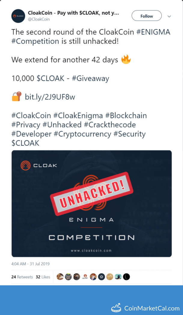 CloakCoin Competition End image
