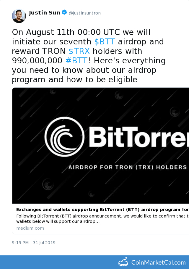 BTT Airdrop to TRX Holder image