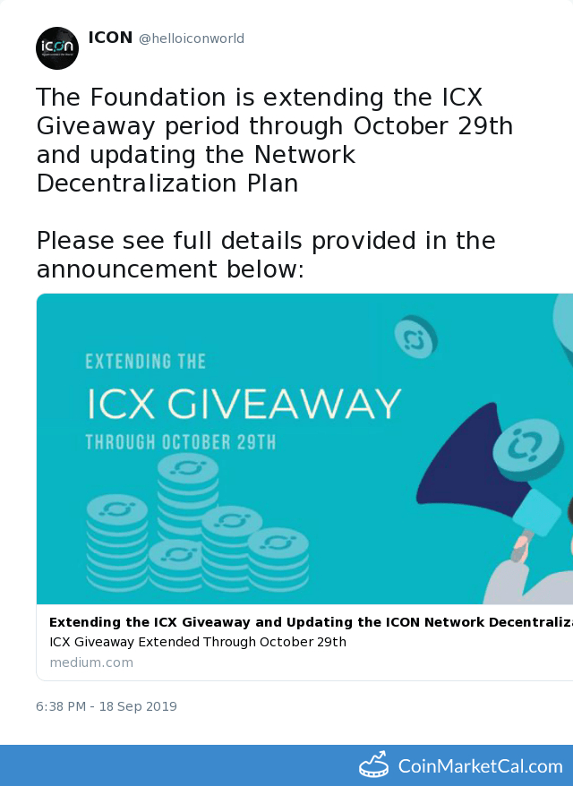 ICX Giveaway Period Ends image