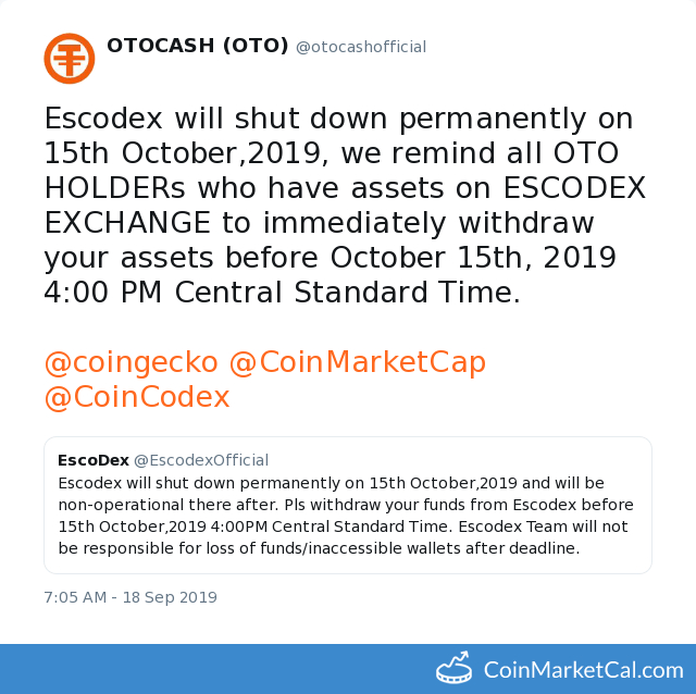 Escodex Shutdown image