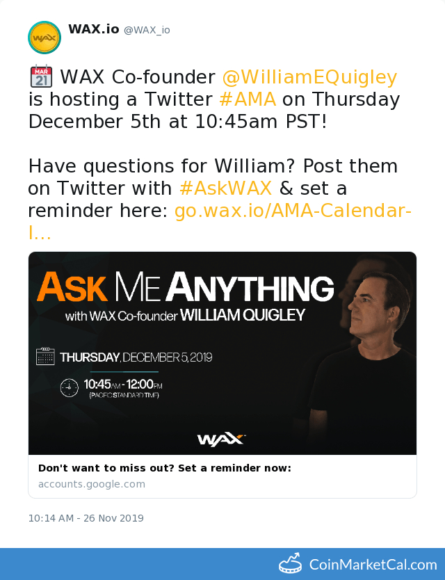 AMA w/WAX Co-founder image
