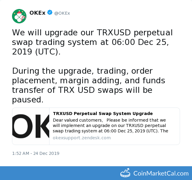 OKEx TRX Swap Upgrade image
