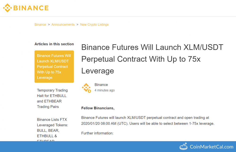 Binance XLM/USDT Futures image