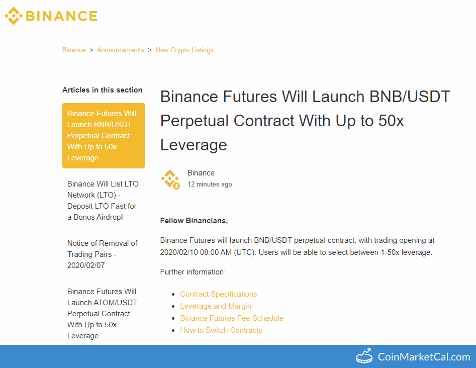 Binance BNB/USDT Futures image