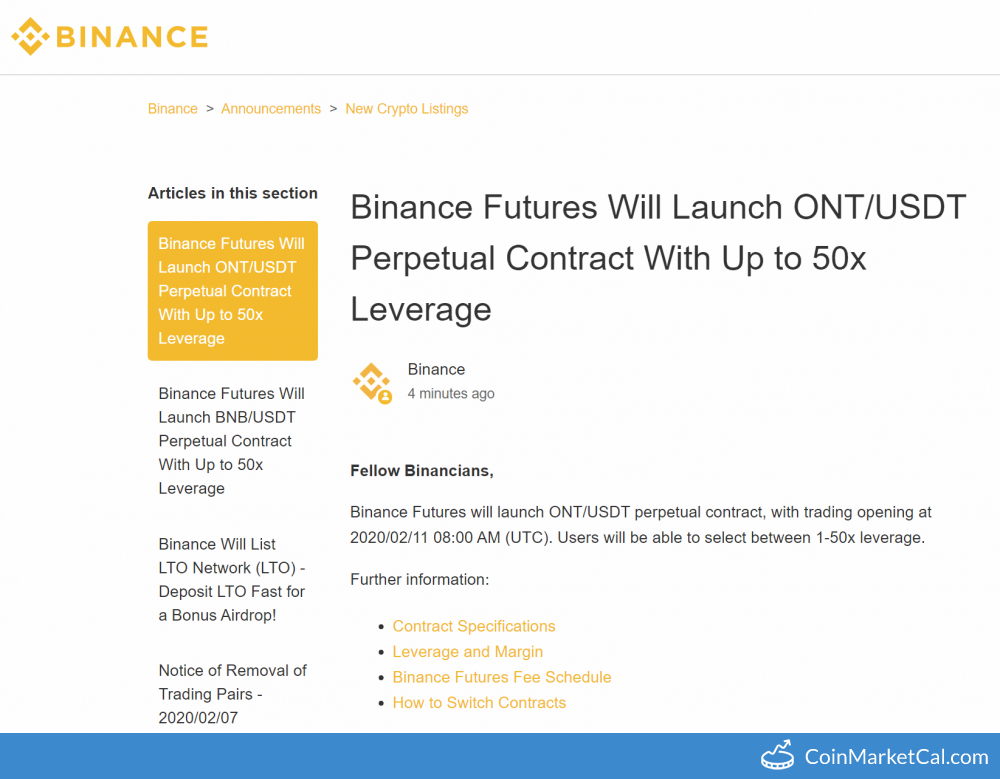 Binance ONT/USDT Futures image