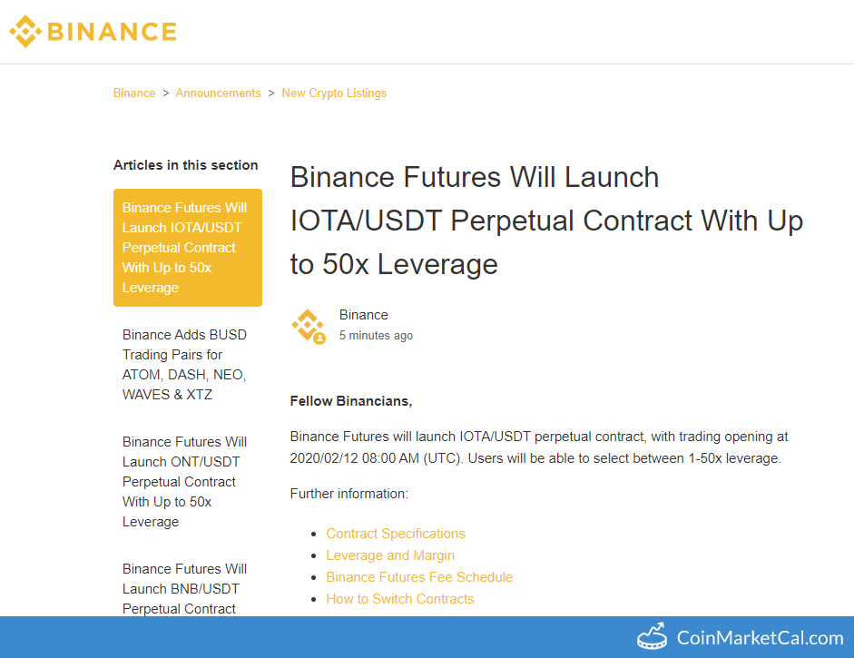 Binance IOTA/USDT Futures image