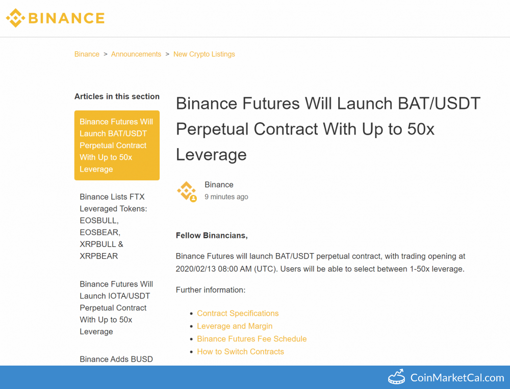 Binance BAT/USDT Futures image