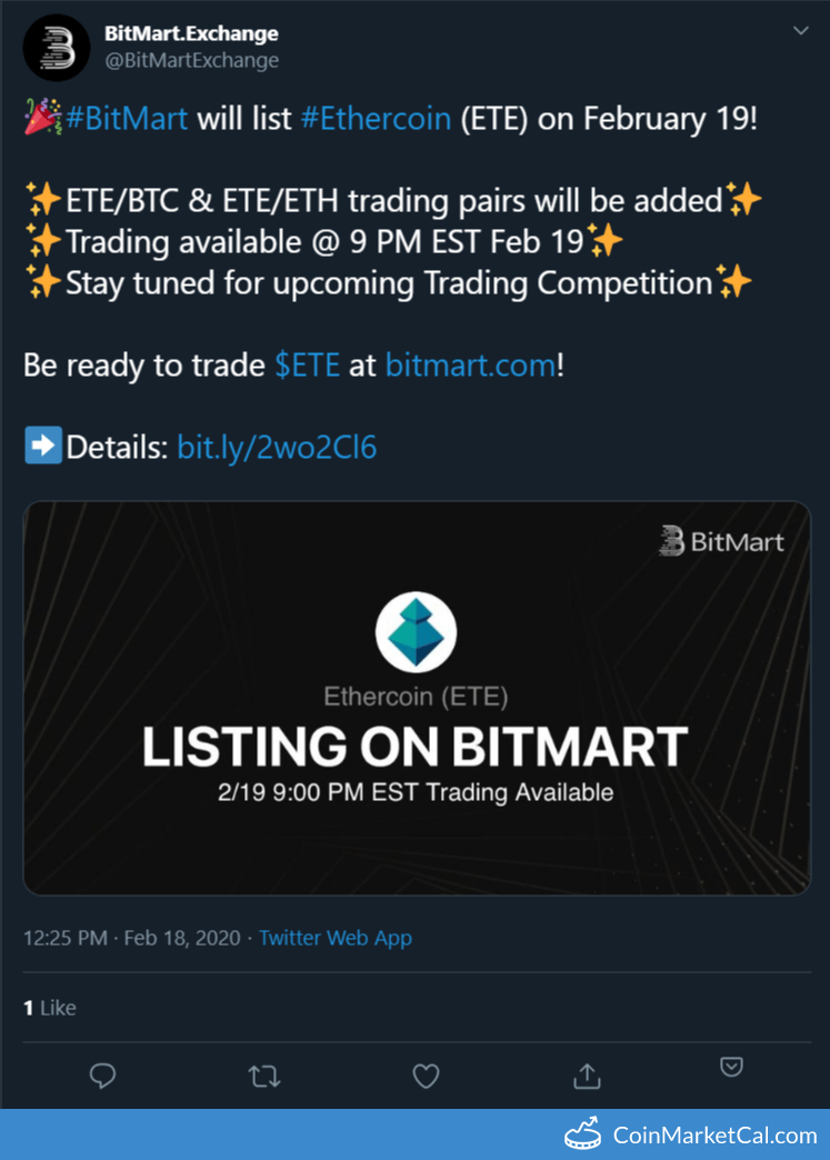 BitMart Lists ETE image