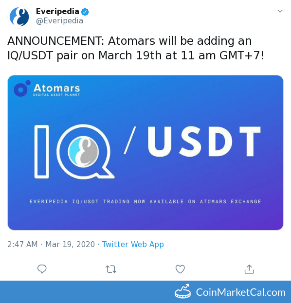 Atomars Adds USDT Pair image