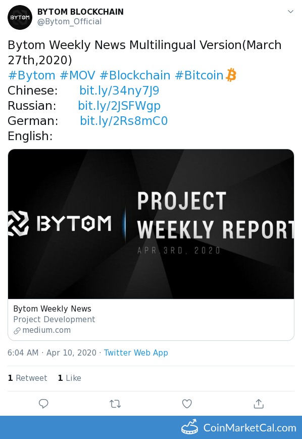 Bytom Weekly News image