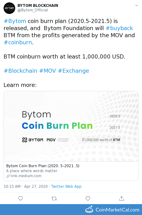 Coin Burn Plan Announced image