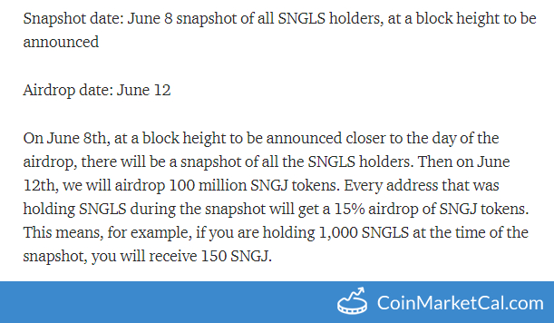SNGJ to SNGLS Holders image