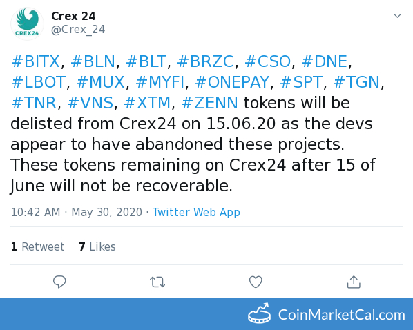 Crex24 Delisting image