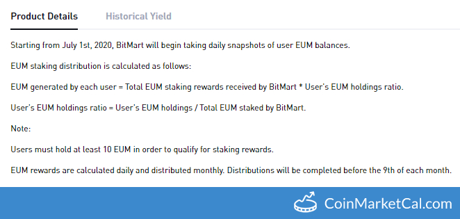 EUM Staking on Bitmart image