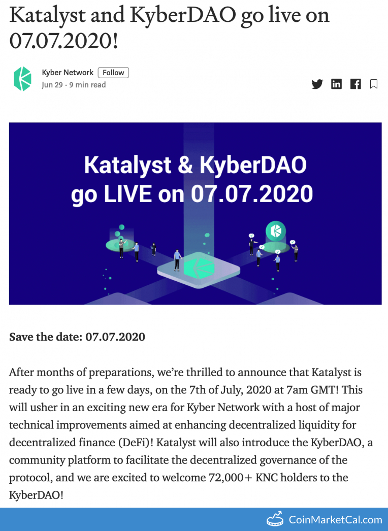 Katalyst KyberDAO Launch image