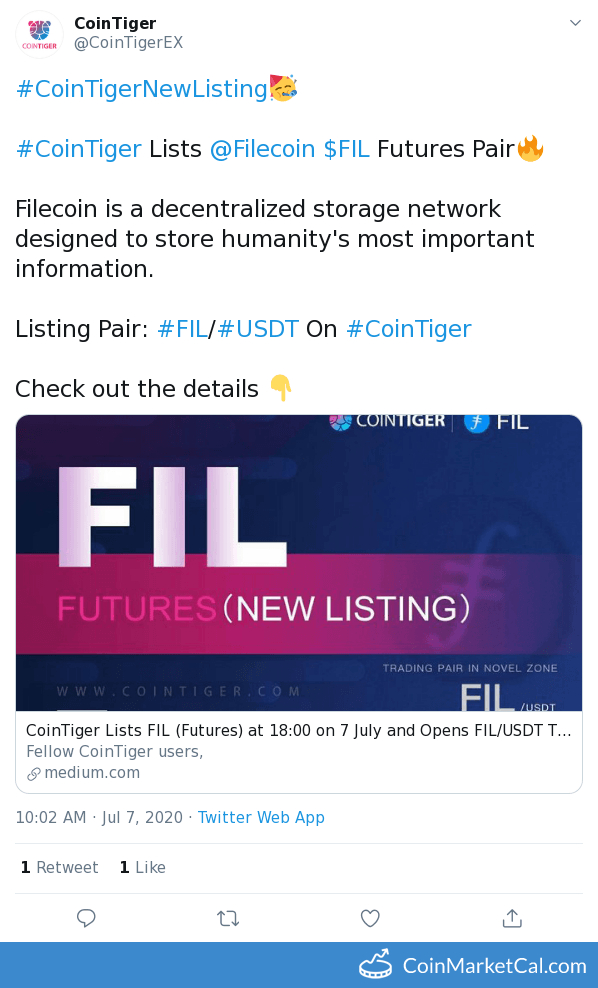 CoinTiger Listing image