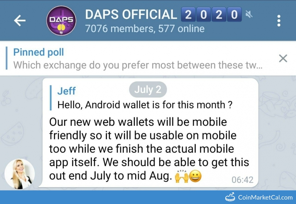 DAPS Web Wallet image