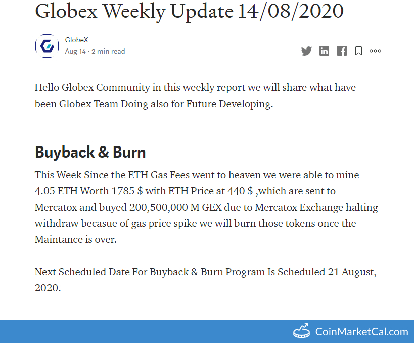 Globex Weekly Burn image